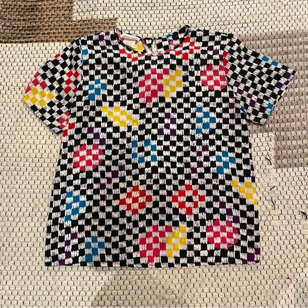 Vintage Colorful Checker Blouse